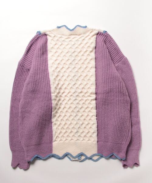 HOOK（フック）の「ビスケット風配色切り替えニットカーディガン (AW)（カーディガン/ボレロ・メンズ・ブラック/ピンク・L/M/XL）」の8枚目の写真