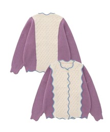 HOOK | ビスケット風配色切り替えニットカーディガン (AW)(カーディガン/ボレロ)