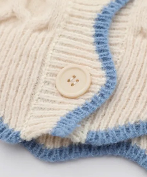 HOOK（フック）の「ビスケット風配色切り替えニットカーディガン (AW)（カーディガン/ボレロ・メンズ・ブラック/ピンク・L/M/XL）」の3枚目の写真