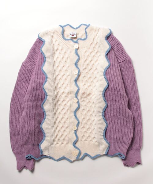 HOOK（フック）の「ビスケット風配色切り替えニットカーディガン (AW)（カーディガン/ボレロ・メンズ・ブラック/ピンク・L/M/XL）」の13枚目の写真