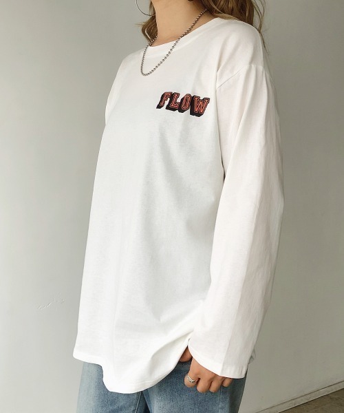 SHEENA(シーナ)の「FLOWbearプリントルーズロンT(Tシャツ/カットソー・レディース・ダークグリーン/ダークグレー/パープル/ホワイト・M)」の6枚目の写真