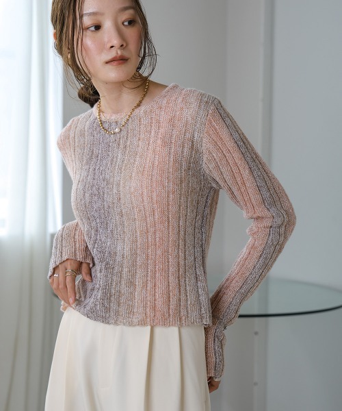 Bab(バブ)の「グラデーションニットトップス(ニット/セーター・レディース・ピンク/ホワイト系その他/グリーン・FREE)」の14枚目の写真