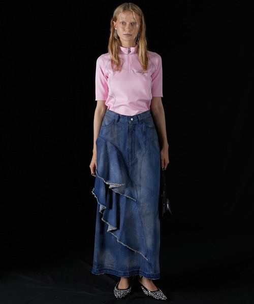 PRANK PROJECT（プランクプロジェクト）の「スキューバハーフジップトップ / Scuba Half Zip Top（Tシャツ/カットソー・レディース・ピンク/ブラック/ミント・FREE）」の6枚目の写真