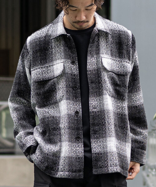 417 EDIFICE(フォーワンセブンエディフィス)の「サマーツイードシャツ(シャツ/ブラウス・メンズ・ブルー系その他/グレー/アイボリー・LARGE/MEDIUM)」の1枚目の写真