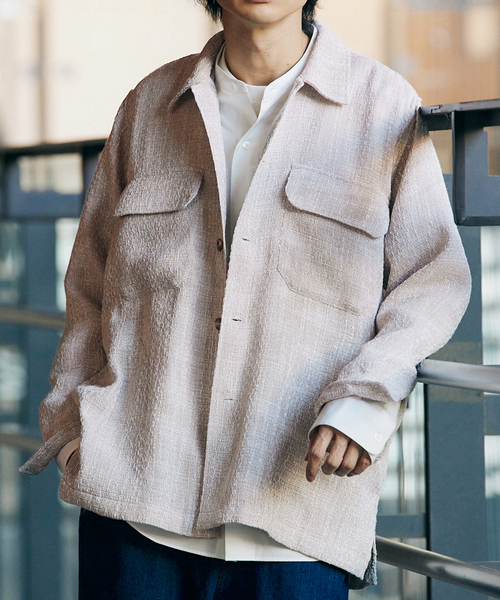 417 EDIFICE(フォーワンセブンエディフィス)の「サマーツイードシャツ(シャツ/ブラウス・メンズ・ブルー系その他/グレー/アイボリー・LARGE/MEDIUM)」の2枚目の写真