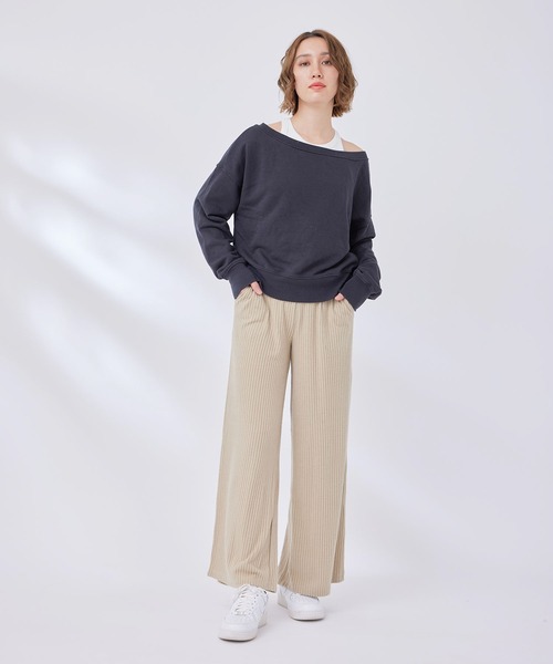 Spiritual Gangster（スピリチュアルギャングスター）の「【SPIRITUAL GANGSTER】ハーモニーリブワイドレッグパンツ（その他パンツ・レディース・キナリ/ブラック・X-SMALL）」の22枚目の写真