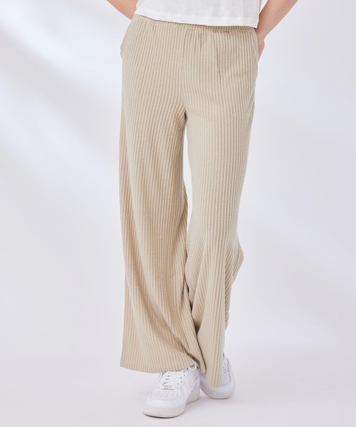 Spiritual Gangster（スピリチュアルギャングスター）の「【SPIRITUAL GANGSTER】ハーモニーリブワイドレッグパンツ（その他パンツ・レディース・キナリ/ブラック・X-SMALL）」の3枚目の写真