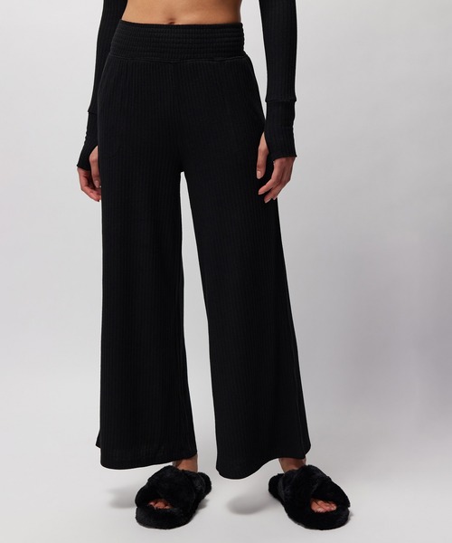 Spiritual Gangster（スピリチュアルギャングスター）の「【SPIRITUAL GANGSTER】ハーモニーリブワイドレッグパンツ（その他パンツ・レディース・キナリ/ブラック・X-SMALL）」の8枚目の写真