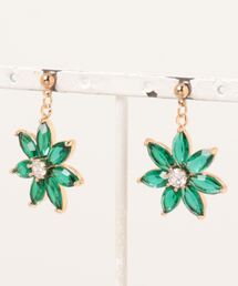 【charme by pimo 】ガラス　花　キュービックジルコニア　ピアス(MA)