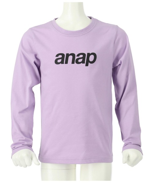 ANAP kids(アナップキッズ)の「anapロゴプリントロンT長袖Tシャツ(Tシャツ/カットソー・キッズ・ブラック/ホワイト/ラベンダー・120cm/130cm/110cm/100cm)」の4枚目の写真
