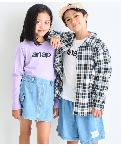 ANAP kids(アナップキッズ)の「anapロゴプリントロンT長袖Tシャツ(Tシャツ/カットソー・キッズ・ブラック/ホワイト/ラベンダー・120cm/130cm/110cm/100cm)」の12枚目の写真