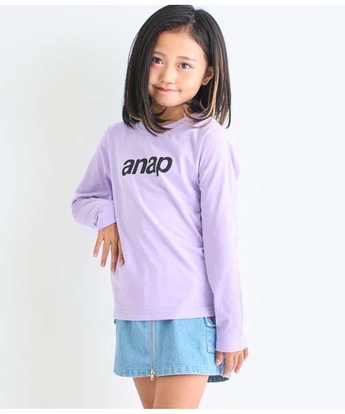 ANAP kids(アナップキッズ)の「anapロゴプリントロンT長袖Tシャツ(Tシャツ/カットソー・キッズ・ブラック/ホワイト/ラベンダー・120cm/130cm/110cm/100cm)」の9枚目の写真