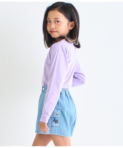 ANAP kids(アナップキッズ)の「anapロゴプリントロンT長袖Tシャツ(Tシャツ/カットソー・キッズ・ブラック/ホワイト/ラベンダー・120cm/130cm/110cm/100cm)」の7枚目の写真