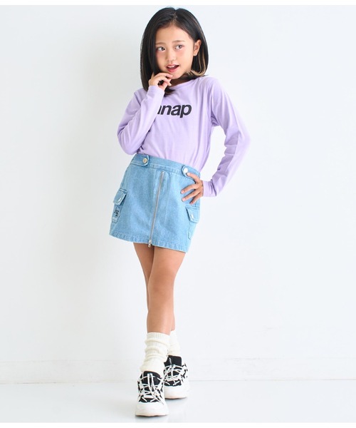 ANAP kids(アナップキッズ)の「anapロゴプリントロンT長袖Tシャツ(Tシャツ/カットソー・キッズ・ブラック/ホワイト/ラベンダー・120cm/130cm/110cm/100cm)」の6枚目の写真