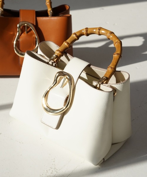 BARNYARDSTORM（バンヤードストーム）の「BARNYARDSTORM / 【LE VERNIS】CハンドBAG（ハンドバッグ・レディース・ブラウン/オフホワイト・FREE）」の2枚目の写真