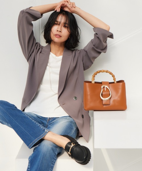 BARNYARDSTORM（バンヤードストーム）の「BARNYARDSTORM / 【LE VERNIS】CハンドBAG（ハンドバッグ・レディース・ブラウン/オフホワイト・FREE）」の3枚目の写真