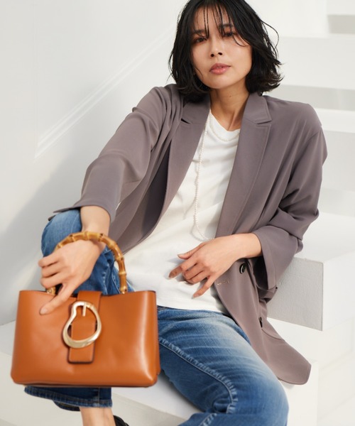 BARNYARDSTORM（バンヤードストーム）の「BARNYARDSTORM / 【LE VERNIS】CハンドBAG（ハンドバッグ・レディース・ブラウン/オフホワイト・FREE）」の7枚目の写真