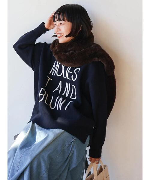 AMERICAN HOLIC（アメリカンホリック）の「ロゴニットプルオーバー（ニット/セーター・レディース・ネイビー/グレー系その他/アイボリー・L/M）」の22枚目の写真