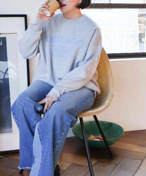 AMERICAN HOLIC（アメリカンホリック）の「ロゴニットプルオーバー（ニット/セーター・レディース・ネイビー/グレー系その他/アイボリー・L/M）」の9枚目の写真