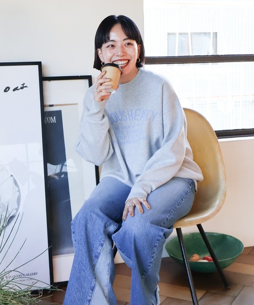 AMERICAN HOLIC（アメリカンホリック）の「ロゴニットプルオーバー（ニット/セーター・レディース・ネイビー/グレー系その他/アイボリー・L/M）」の14枚目の写真