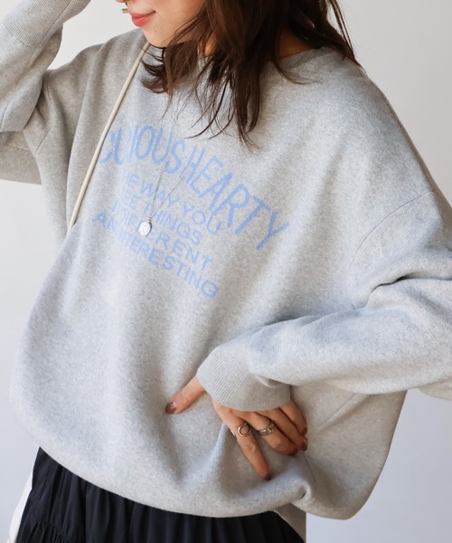 AMERICAN HOLIC（アメリカンホリック）の「ロゴニットプルオーバー（ニット/セーター・レディース・ネイビー/グレー系その他/アイボリー・L/M）」の6枚目の写真