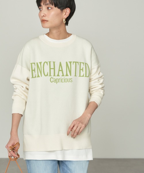 AMERICAN HOLIC（アメリカンホリック）の「ロゴニットプルオーバー（ニット/セーター・レディース・ネイビー/グレー系その他/アイボリー・L/M）」の5枚目の写真