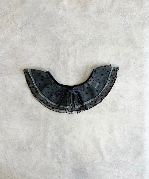 CALMIA（カルミア）の「ドットチュールフリルカラー（kids/FREE）（付け襟・キッズ・ブラック/オレンジ・FREE）」の4枚目の写真