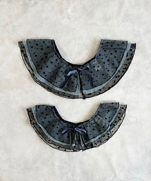 CALMIA（カルミア）の「ドットチュールフリルカラー（kids/FREE）（付け襟・キッズ・ブラック/オレンジ・FREE）」の6枚目の写真