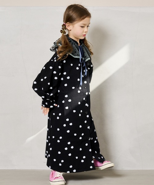 CALMIA（カルミア）の「ドットチュールフリルカラー（kids/FREE）（付け襟・キッズ・ブラック/オレンジ・FREE）」の7枚目の写真