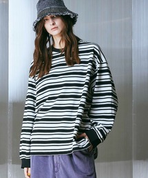 《UNISEX》Prime-Over India Cotton Border Crew Neck Long Sleeve T-Shirt/プライムオーバーボーダークルーネックロングスリーブカットソー【MAISON SPECIAL/メゾンスペシャル】