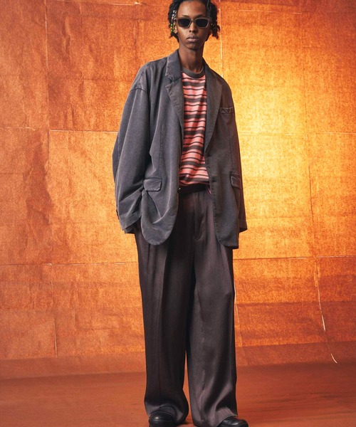 MAISON SPECIAL（メゾンスペシャル）の「《UNISEX》Prime-Over India Cotton Border Crew Neck Long Sleeve T-Shirt/プライムオーバーボーダークルーネックロングスリーブカットソー【MAISON SPECIAL/メゾンスペシャル】（Tシャツ/カットソー・メンズ・ミント/パープル/ピンク/ブラック/ダークブラック/チャコールグレー・0/1/2）」の16枚目の写真