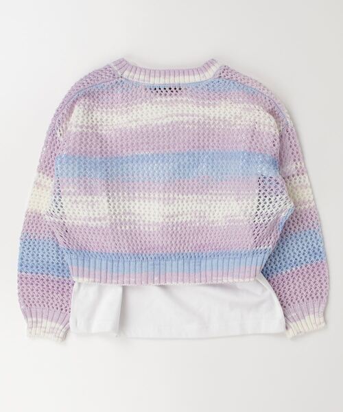 RICH MIX（リッチミックス）の「RICH MIX リッチミックス グラデーションメッシュカーディガン＋TシャツSET アンサンブル（アンサンブル・キッズ・ピンク系その他/パープル系その他・160/150/140/130/120）」の3枚目の写真