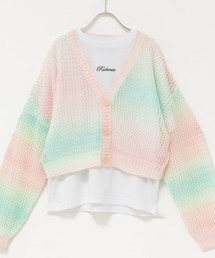 RICH MIX リッチミックス グラデーションメッシュカーディガン＋TシャツSET アンサンブル