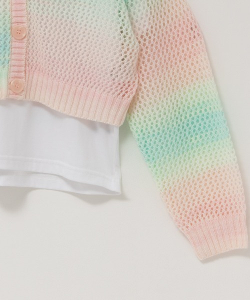 RICH MIX（リッチミックス）の「RICH MIX リッチミックス グラデーションメッシュカーディガン＋TシャツSET アンサンブル（アンサンブル・キッズ・ピンク系その他/パープル系その他・160/150/140/130/120）」の7枚目の写真