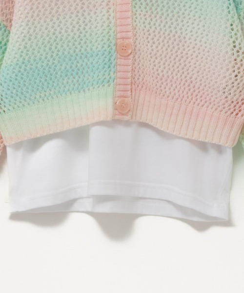 RICH MIX（リッチミックス）の「RICH MIX リッチミックス グラデーションメッシュカーディガン＋TシャツSET アンサンブル（アンサンブル・キッズ・ピンク系その他/パープル系その他・160/150/140/130/120）」の8枚目の写真