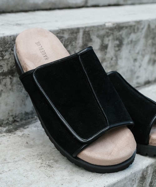 RAGEBLUE（レイジブルー）の「センターシーム/フェイクスウェードサンダル（サンダル・メンズ・ブラック・LARGE/MEDIUM）」の4枚目の写真