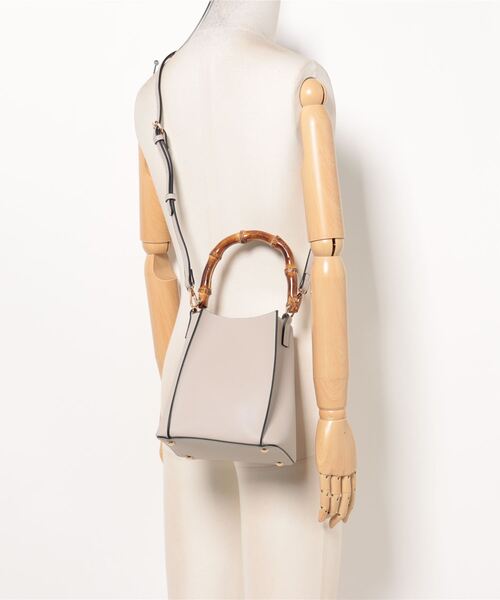 NICOLE white(ニコルホワイト)の「バンブーハンドル2WAY BAG(ハンドバッグ・レディース・パープル/ライトグレー・FREE)」の21枚目の写真
