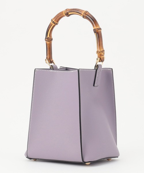 NICOLE white(ニコルホワイト)の「バンブーハンドル2WAY BAG(ハンドバッグ・レディース・パープル/ライトグレー・FREE)」の4枚目の写真