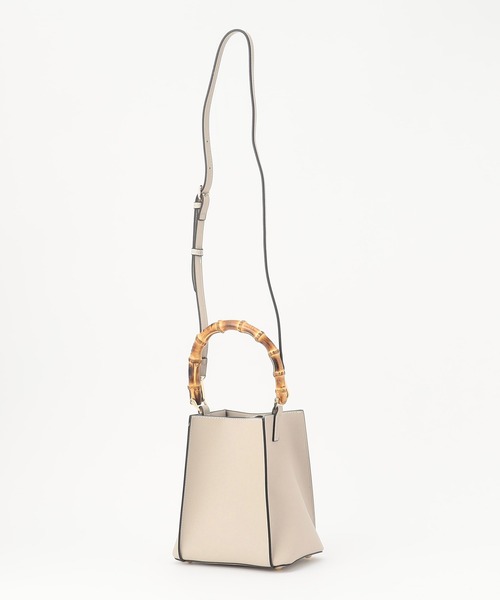 NICOLE white(ニコルホワイト)の「バンブーハンドル2WAY BAG(ハンドバッグ・レディース・パープル/ライトグレー・FREE)」の8枚目の写真