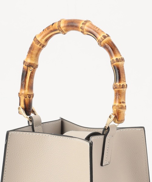 NICOLE white(ニコルホワイト)の「バンブーハンドル2WAY BAG(ハンドバッグ・レディース・パープル/ライトグレー・FREE)」の9枚目の写真