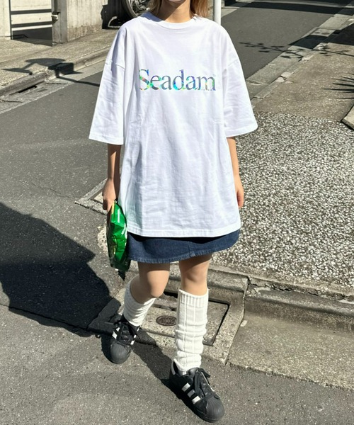 CIAOPANIC TYPY（チャオパニックティピー）の「【WEB限定】【ユニセックス】SEADAMビッグシルエットTee（Tシャツ/カットソー・メンズ・グレー/ブラック系その他/ネイビー/ホワイト系その他/ホワイト/ブラック・X-LARGE/LARGE/MEDIUM/SMALL）」の3枚目の写真