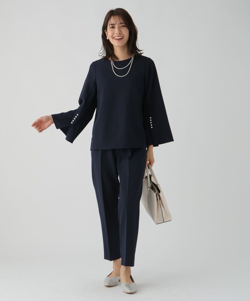 Elura(エルーラ)の「セレモニー&仕事ダブルクロスプルオーバー/982301(シャツ/ブラウス・レディース・ネイビー/ブラック・FREE)」の12枚目の写真