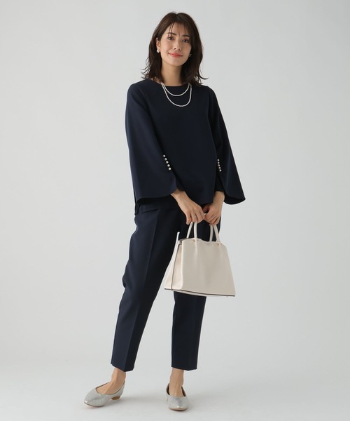 Elura(エルーラ)の「セレモニー&仕事ダブルクロスプルオーバー/982301(シャツ/ブラウス・レディース・ネイビー/ブラック・FREE)」の13枚目の写真