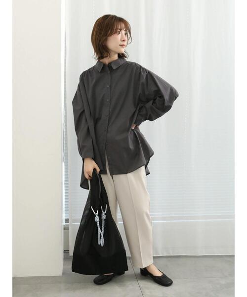Samansa Mos2 blue（サマンサモスモスブルー）の「【軽やかコットン】シャツチュニック（シャツ/ブラウス・レディース・サックスブルー/チャコールグレー/シルバーグレー・F）」の9枚目の写真