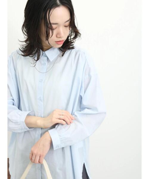 Samansa Mos2 blue（サマンサモスモスブルー）の「【軽やかコットン】シャツチュニック（シャツ/ブラウス・レディース・サックスブルー/チャコールグレー/シルバーグレー・F）」の12枚目の写真