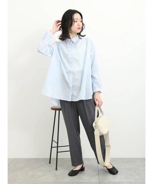 Samansa Mos2 blue（サマンサモスモスブルー）の「【軽やかコットン】シャツチュニック（シャツ/ブラウス・レディース・サックスブルー/チャコールグレー/シルバーグレー・F）」の13枚目の写真