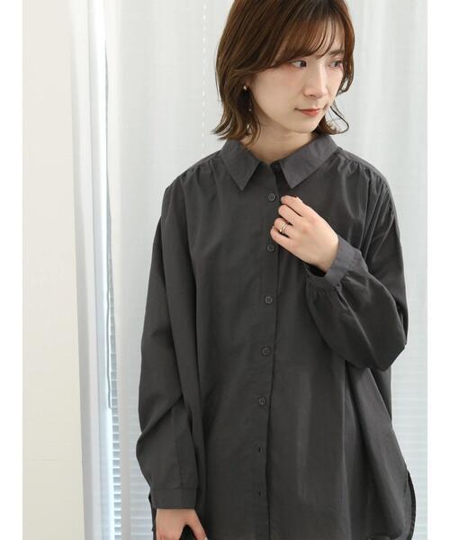 Samansa Mos2 blue（サマンサモスモスブルー）の「【軽やかコットン】シャツチュニック（シャツ/ブラウス・レディース・サックスブルー/チャコールグレー/シルバーグレー・F）」の21枚目の写真