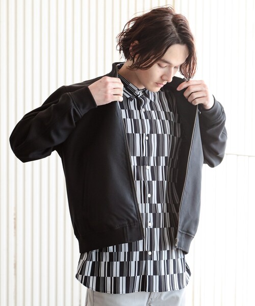 THE SHOP TK （ザ ショップ ティーケー ）の「◆【セットアップ可】シャークスキンリブブルゾン（ブルゾン・メンズ・ブラック/ネイビー/ベージュ・04/03/02）」の11枚目の写真