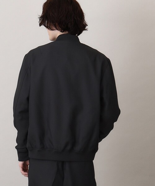 THE SHOP TK （ザ ショップ ティーケー ）の「◆【セットアップ可】シャークスキンリブブルゾン（ブルゾン・メンズ・ブラック/ネイビー/ベージュ・04/03/02）」の5枚目の写真