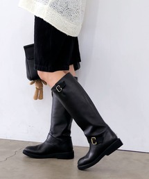 Chiaki Katagiri | 3.5cmヒール 牛革ロングブーツ【CHIAKI KATAGIRI】(ブーツ)